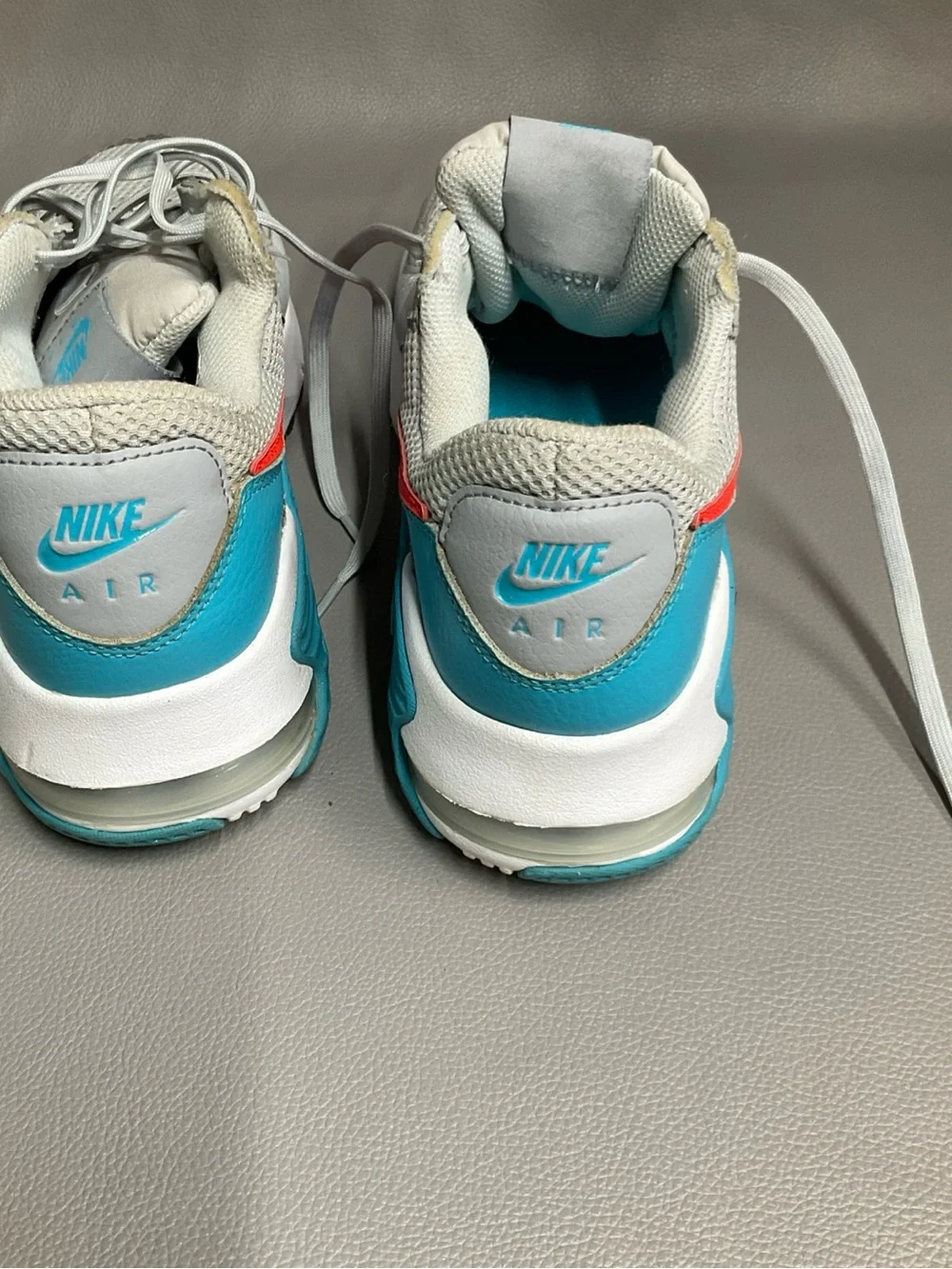 Nike Kids Air Max Sneakers in Light Gray, Teal & Red